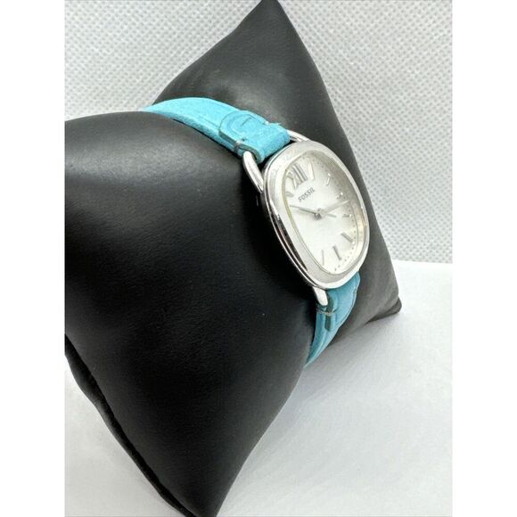 Fossil Sculptor ES3559 Women Blue Leather Analog Silver Dial Quartz Watch JNA347 - Picture 3 of 11